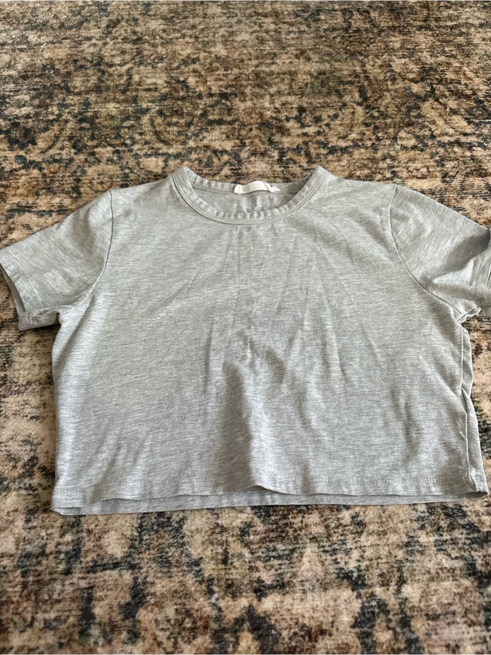 Cotton On Light Grey Cropped Short Sleeve Tee